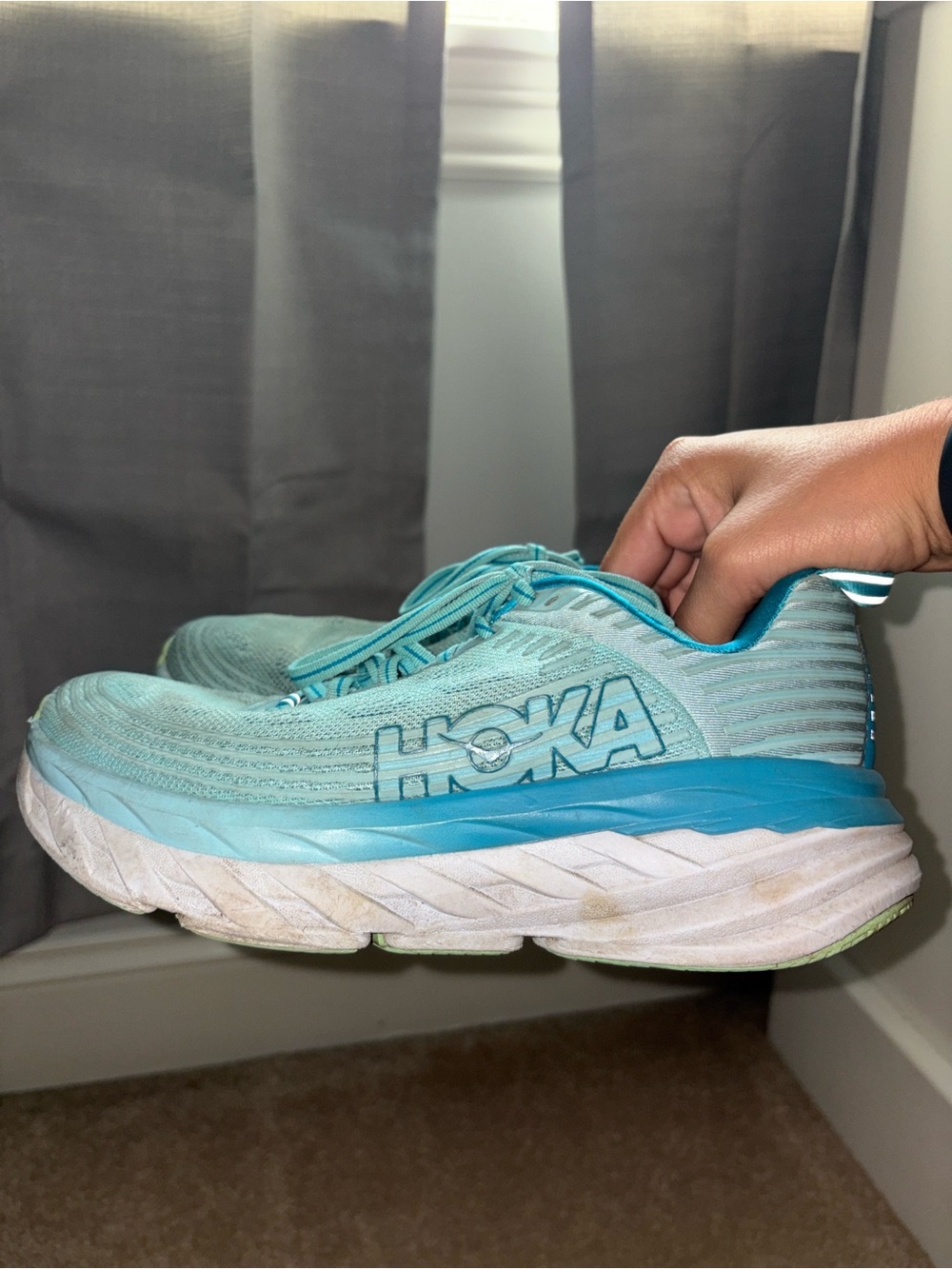 Hoka Teal/Turquoise Lace-Up Sneakers